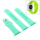 For Apple Watch Series 7 45mm / 6 & SE & 5 & 4 44mm / 3 & 2 & 1 42mm High-performance Ordinary & Longer Rubber Sport Watch Band with Pin-and-tuck Closure(Leave Fragrant Green)