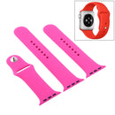 For Apple Watch Series 7 45mm / 6 & SE & 5 & 4 44mm / 3 & 2 & 1 42mm High-performance Ordinary & Longer Rubber Sport Watch Band with Pin-and-tuck Closure(Barbie Powder)