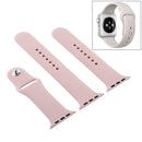 For Apple Watch Series 7 45mm / 6 & SE & 5 & 4 44mm / 3 & 2 & 1 42mm High-performance Ordinary & Longer Rubber Sport Watch Band with Pin-and-tuck Closure (Sand Pink)