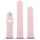 For Apple Watch Series 7 45mm / 6 & SE & 5 & 4 44mm / 3 & 2 & 1 42mm High-performance Ordinary & Longer Rubber Sport Watch Band with Pin-and-tuck Closure (Sand Pink)