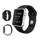 For Apple Watch Series 7 45mm / 6 & SE & 5 & 4 44mm / 3 & 2 & 1 42mm High-performance Ordinary & Longer Rubber Sport Watch Band with Pin-and-tuck Closure(Black)