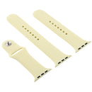 For Apple Watch Series 7 45mm / 6 & SE & 5 & 4 44mm / 3 & 2 & 1 42mm High-performance Ordinary & Longer Rubber Sport Watch Band with Pin-and-tuck Closure(Cream Yellow)