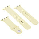 For Apple Watch Series 7 45mm / 6 & SE & 5 & 4 44mm / 3 & 2 & 1 42mm High-performance Ordinary & Longer Rubber Sport Watch Band with Pin-and-tuck Closure(Cream Yellow)