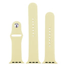For Apple Watch Series 7 45mm / 6 & SE & 5 & 4 44mm / 3 & 2 & 1 42mm High-performance Ordinary & Longer Rubber Sport Watch Band with Pin-and-tuck Closure(Cream Yellow)