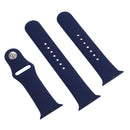 For Apple Watch Series 7 45mm / 6 & SE & 5 & 4 44mm / 3 & 2 & 1 42mm High-performance Ordinary & Longer Rubber Sport Watch Band with Pin-and-tuck Closure(Dark Blue)