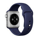 For Apple Watch Series 7 45mm / 6 & SE & 5 & 4 44mm / 3 & 2 & 1 42mm High-performance Ordinary & Longer Rubber Sport Watch Band with Pin-and-tuck Closure(Dark Blue)