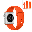For Apple Watch Series 7 45mm / 6 & SE & 5 & 4 44mm / 3 & 2 & 1 42mm High-performance Ordinary & Longer Rubber Sport Watch Band with Pin-and-tuck Closure(Orange)