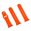 For Apple Watch Series 7 45mm / 6 & SE & 5 & 4 44mm / 3 & 2 & 1 42mm High-performance Ordinary & Longer Rubber Sport Watch Band with Pin-and-tuck Closure(Orange)