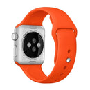 For Apple Watch Series 7 45mm / 6 & SE & 5 & 4 44mm / 3 & 2 & 1 42mm High-performance Ordinary & Longer Rubber Sport Watch Band with Pin-and-tuck Closure(Orange)