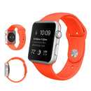 For Apple Watch Series 7 45mm / 6 & SE & 5 & 4 44mm / 3 & 2 & 1 42mm High-performance Ordinary & Longer Rubber Sport Watch Band with Pin-and-tuck Closure(Orange)