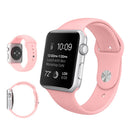 For Apple Watch Series 7 45mm / 6 & SE & 5 & 4 44mm / 3 & 2 & 1 42mm High-performance Ordinary & Longer Rubber Sport Watch Band with Pin-and-tuck Closure(Pink)
