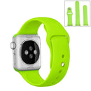 For Apple Watch Series 7 45mm / 6 & SE & 5 & 4 44mm / 3 & 2 & 1 42mm High-performance Ordinary & Longer Rubber Sport Watch Band with Pin-and-tuck Closure(Green)