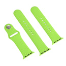 For Apple Watch Series 7 45mm / 6 & SE & 5 & 4 44mm / 3 & 2 & 1 42mm High-performance Ordinary & Longer Rubber Sport Watch Band with Pin-and-tuck Closure(Green)