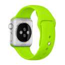 For Apple Watch Series 7 45mm / 6 & SE & 5 & 4 44mm / 3 & 2 & 1 42mm High-performance Ordinary & Longer Rubber Sport Watch Band with Pin-and-tuck Closure(Green)
