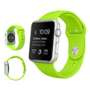 For Apple Watch Series 7 45mm / 6 & SE & 5 & 4 44mm / 3 & 2 & 1 42mm High-performance Ordinary & Longer Rubber Sport Watch Band with Pin-and-tuck Closure(Green)