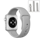 For Apple Watch Series 7 45mm / 6 & SE & 5 & 4 44mm / 3 & 2 & 1 42mm High-performance Ordinary & Longer Rubber Sport Watch Band with Pin-and-tuck Closure(Grey)