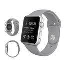 For Apple Watch Series 7 45mm / 6 & SE & 5 & 4 44mm / 3 & 2 & 1 42mm High-performance Ordinary & Longer Rubber Sport Watch Band with Pin-and-tuck Closure(Grey)