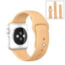 For Apple Watch Series 7 45mm / 6 & SE & 5 & 4 44mm / 3 & 2 & 1 42mm High-performance Ordinary & Longer Rubber Sport Watch Band with Pin-and-tuck Closure(Khaki)