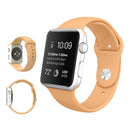 For Apple Watch Series 7 45mm / 6 & SE & 5 & 4 44mm / 3 & 2 & 1 42mm High-performance Ordinary & Longer Rubber Sport Watch Band with Pin-and-tuck Closure(Khaki)