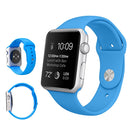 For Apple Watch Series 7 45mm / 6 & SE & 5 & 4 44mm / 3 & 2 & 1 42mm High-performance Ordinary & Longer Rubber Sport Watch Band with Pin-and-tuck Closure(Blue)