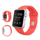 For Apple Watch Series 7 45mm / 6 & SE & 5 & 4 44mm / 3 & 2 & 1 42mm High-performance Ordinary & Longer Rubber Sport Watch Band with Pin-and-tuck Closure(Magenta)