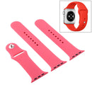 For Apple Watch Series 7 45mm / 6 & SE & 5 & 4 44mm / 3 & 2 & 1 42mm High-performance Ordinary & Longer Rubber Sport Watch Band with Pin-and-tuck Closure(Hibiscus Powder)
