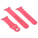 For Apple Watch Series 7 45mm / 6 & SE & 5 & 4 44mm / 3 & 2 & 1 42mm High-performance Ordinary & Longer Rubber Sport Watch Band with Pin-and-tuck Closure(Hibiscus Powder)