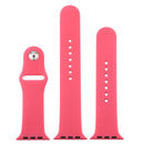 For Apple Watch Series 7 45mm / 6 & SE & 5 & 4 44mm / 3 & 2 & 1 42mm High-performance Ordinary & Longer Rubber Sport Watch Band with Pin-and-tuck Closure(Hibiscus Powder)