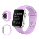 For Apple Watch Series 7 45mm / 6 & SE & 5 & 4 44mm / 3 & 2 & 1 42mm High-performance Ordinary & Longer Rubber Sport Watch Band with Pin-and-tuck Closure(Purple)