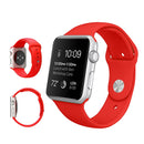 For Apple Watch Series 7 45mm / 6 & SE & 5 & 4 44mm / 3 & 2 & 1 42mm High-performance Ordinary & Longer Rubber Sport Watch Band with Pin-and-tuck Closure(Red)