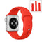 For Apple Watch Series 7 45mm / 6 & SE & 5 & 4 44mm / 3 & 2 & 1 42mm High-performance Ordinary & Longer Rubber Sport Watch Band with Pin-and-tuck Closure(Red)
