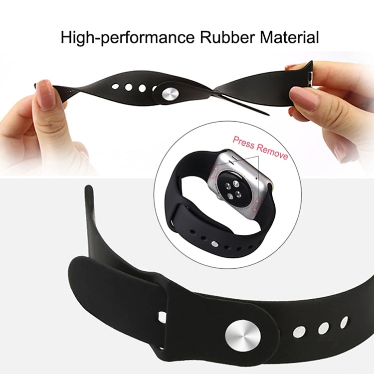 For Apple Watch Series 7 45mm / 6 & SE & 5 & 4 44mm / 3 & 2 & 1 42mm High-performance Ordinary & Longer Rubber Sport Watch Band with Pin-and-tuck Closure(Red)