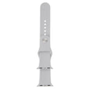 For Apple Watch Series 7 45mm / 6 & SE & 5 & 4 44mm / 3 & 2 & 1 42mm High-performance Ordinary & Longer Rubber Sport Watch Band with Pin-and-tuck Closure(Silver)