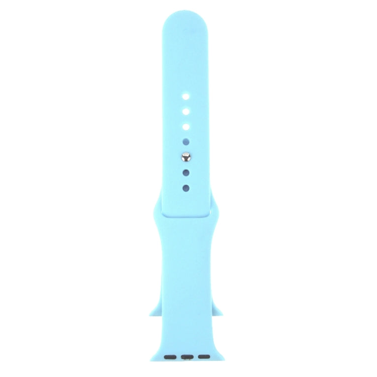 For Apple Watch Series 7 45mm / 6 & SE & 5 & 4 44mm / 3 & 2 & 1 42mm High-performance Ordinary & Longer Rubber Sport Watch Band with Pin-and-tuck Closure(Baby Blue)