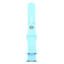For Apple Watch Series 7 45mm / 6 & SE & 5 & 4 44mm / 3 & 2 & 1 42mm High-performance Ordinary & Longer Rubber Sport Watch Band with Pin-and-tuck Closure(Baby Blue)