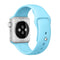 For Apple Watch Series 7 45mm / 6 & SE & 5 & 4 44mm / 3 & 2 & 1 42mm High-performance Ordinary & Longer Rubber Sport Watch Band with Pin-and-tuck Closure(Baby Blue)