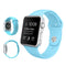 For Apple Watch Series 7 45mm / 6 & SE & 5 & 4 44mm / 3 & 2 & 1 42mm High-performance Ordinary & Longer Rubber Sport Watch Band with Pin-and-tuck Closure(Baby Blue)