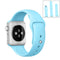 For Apple Watch Series 7 45mm / 6 & SE & 5 & 4 44mm / 3 & 2 & 1 42mm High-performance Ordinary & Longer Rubber Sport Watch Band with Pin-and-tuck Closure(Baby Blue)