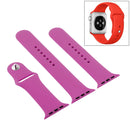 For Apple Watch Series 7 45mm / 6 & SE & 5 & 4 44mm / 3 & 2 & 1 42mm High-performance Ordinary & Longer Rubber Sport Watch Band with Pin-and-tuck Closure (Dragon Fruit)