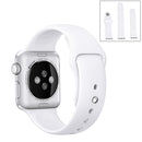 For Apple Watch Series 7 45mm / 6 & SE & 5 & 4 44mm / 3 & 2 & 1 42mm High-performance Ordinary & Longer Rubber Sport Watch Band with Pin-and-tuck Closure(White)