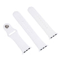For Apple Watch Series 7 45mm / 6 & SE & 5 & 4 44mm / 3 & 2 & 1 42mm High-performance Ordinary & Longer Rubber Sport Watch Band with Pin-and-tuck Closure(White)