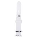 For Apple Watch Series 7 45mm / 6 & SE & 5 & 4 44mm / 3 & 2 & 1 42mm High-performance Ordinary & Longer Rubber Sport Watch Band with Pin-and-tuck Closure(White)