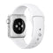 For Apple Watch Series 7 45mm / 6 & SE & 5 & 4 44mm / 3 & 2 & 1 42mm High-performance Ordinary & Longer Rubber Sport Watch Band with Pin-and-tuck Closure(White)