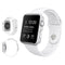 For Apple Watch Series 7 45mm / 6 & SE & 5 & 4 44mm / 3 & 2 & 1 42mm High-performance Ordinary & Longer Rubber Sport Watch Band with Pin-and-tuck Closure(White)