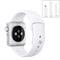 For Apple Watch Series 7 45mm / 6 & SE & 5 & 4 44mm / 3 & 2 & 1 42mm High-performance Ordinary & Longer Rubber Sport Watch Band with Pin-and-tuck Closure(White)