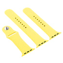 For Apple Watch Series 7 45mm / 6 & SE & 5 & 4 44mm / 3 & 2 & 1 42mm High-performance Ordinary & Longer Rubber Sport Watch Band with Pin-and-tuck Closure (Shiny Yellow)