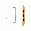 For Apple Watch 42 / 44 / 45mm Metal Strap Connector Metal Buckle, Pair(Gold)