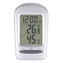 LCD Digital Desk Indoor Thermometer Hygrometer with Date / Clock / Freezing Warning(Silver)