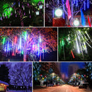 30cm 8 Light Bars Meteor Shower Lamp, 17 LED Meteor Shower Lamp for Christmas(White Light)