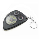 3-in-1 Portable Map Distance Measuring Measurer + Compass + Thermometer with Key Chain for Outdoor Camping Hiking(Black)